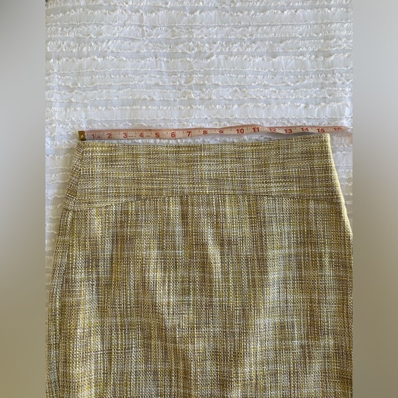 The Limited Yellow White Tan Pencil Skirt Size 6 - Picture 10 of 11